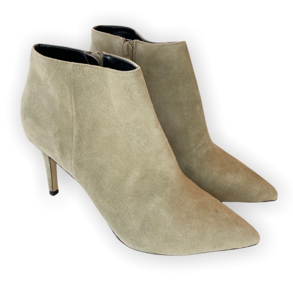 Aldo Taupe Suede Pointed-Toe Ankle Booties